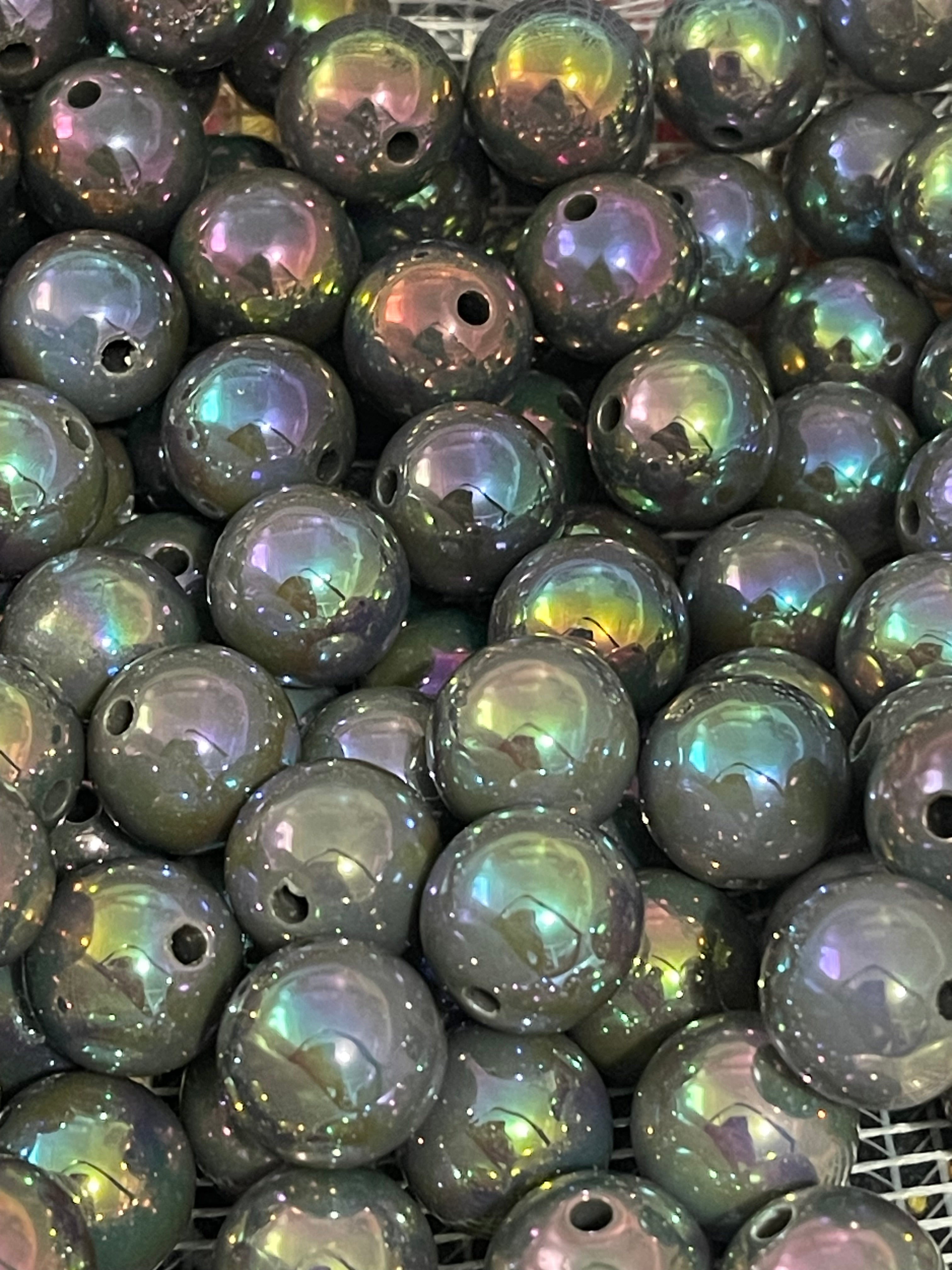 16mm UV Covered Beads Gunmetal Grey Main image