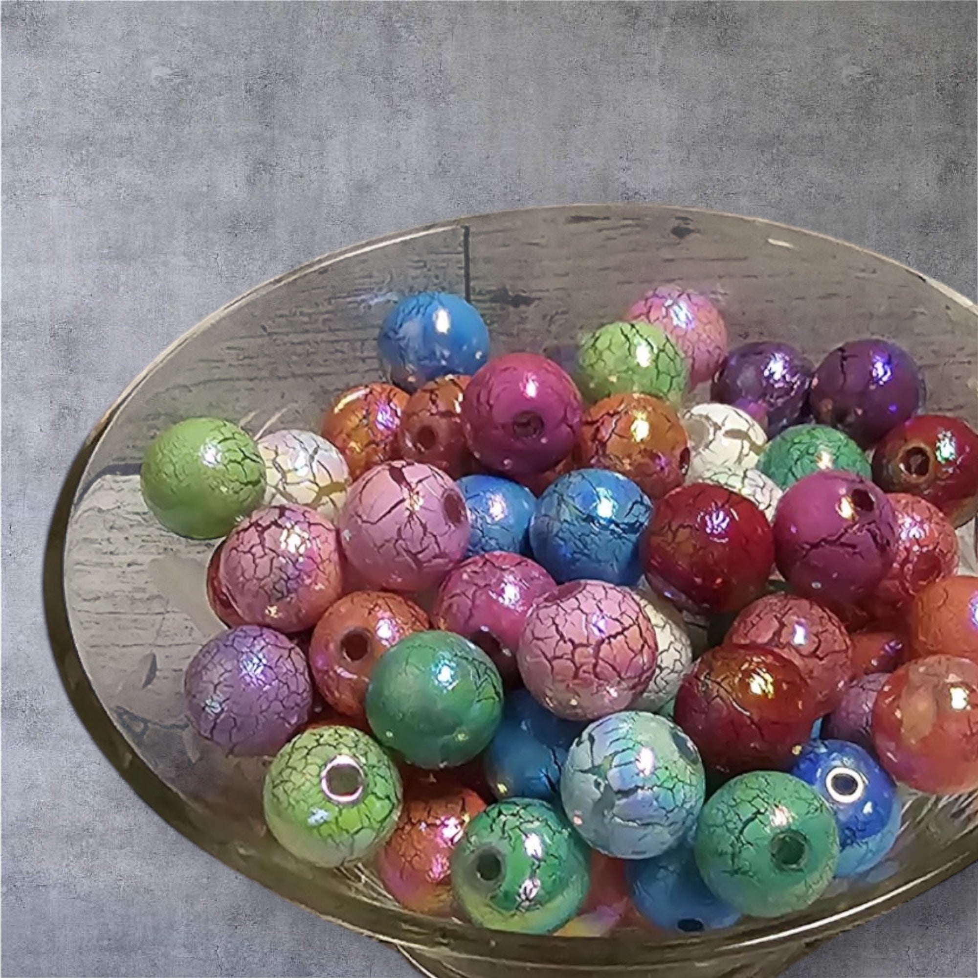 16mm Cracked Paint Beads-G3