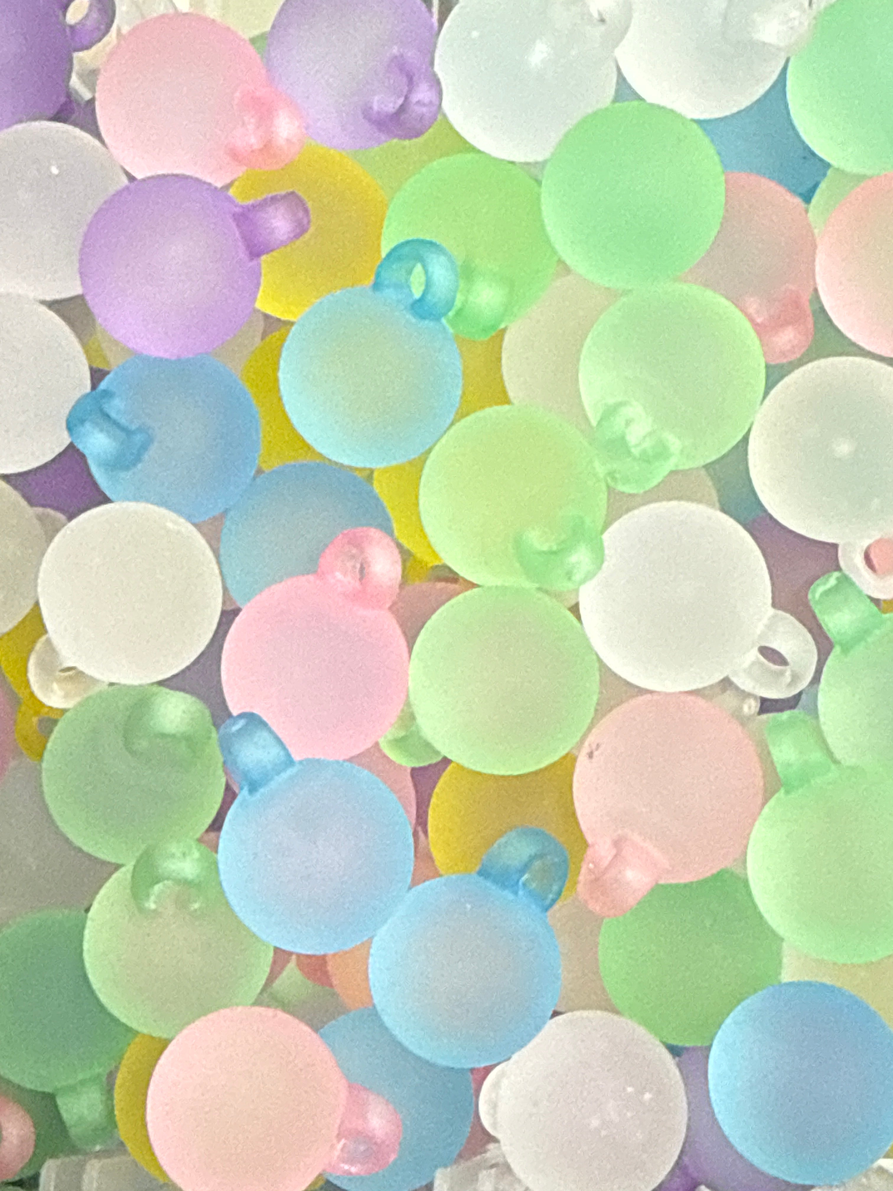 16mm Frosted Solids Pendant Beads (Single Color and Mix) Main image