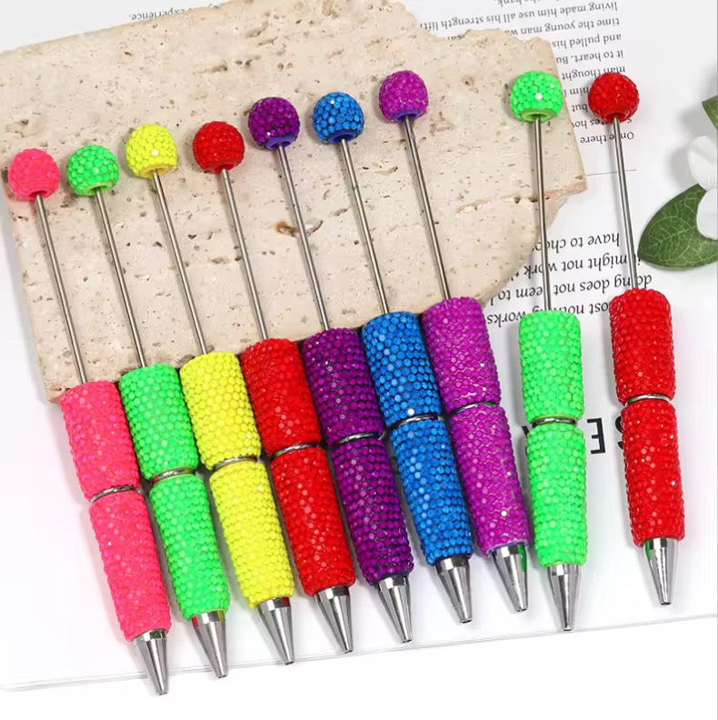 Clay Rhinestone Bright Colored Beadable Pens