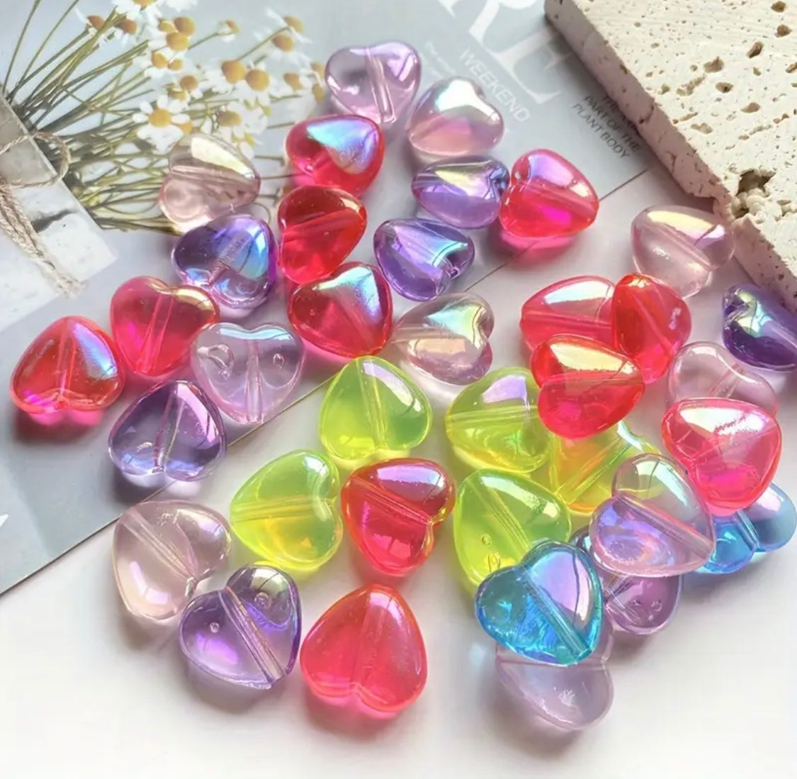 16mm Transparent Heart Beads Mix-R19 Secondary image