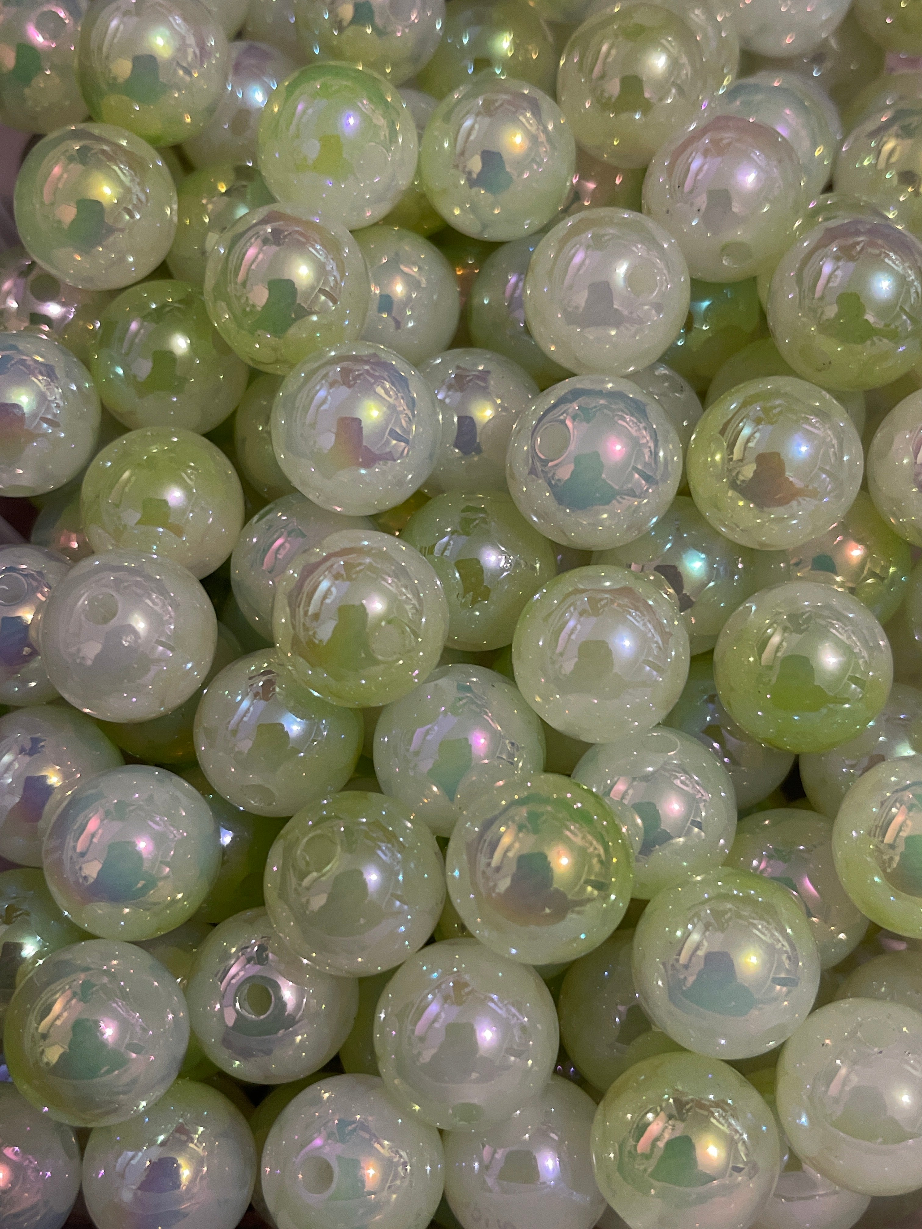16mm Glossy Ombre Color Acrylic Beads With UV Finish (Mix & Single Colors)