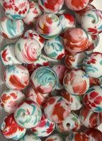 15mm Patterned Silicone Beads