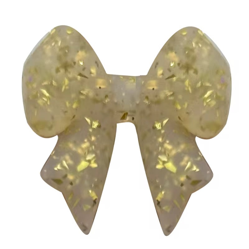 Glitter Bow Silicone Focal