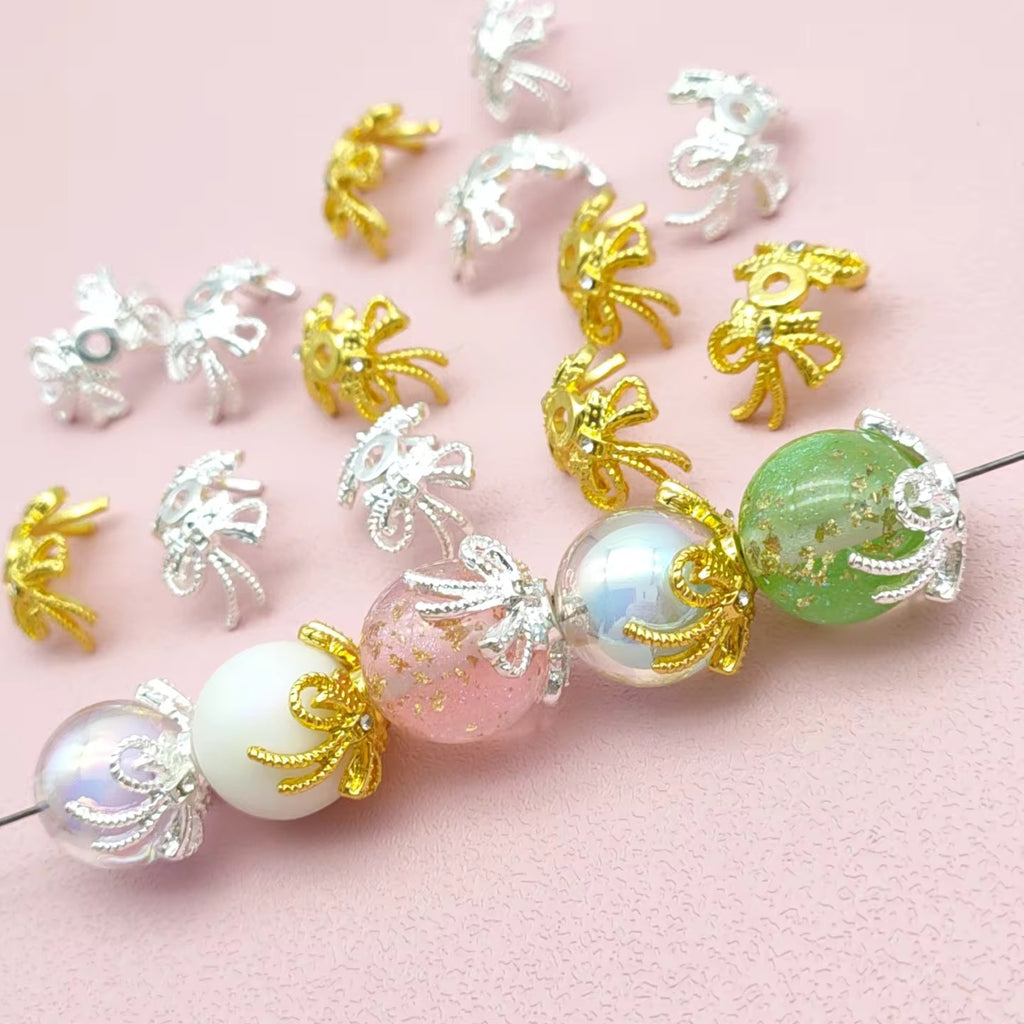 Metal Bow Bead Caps (10pcs)