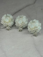 Fancy Rose Beads with Rhinestone Dangle Heart