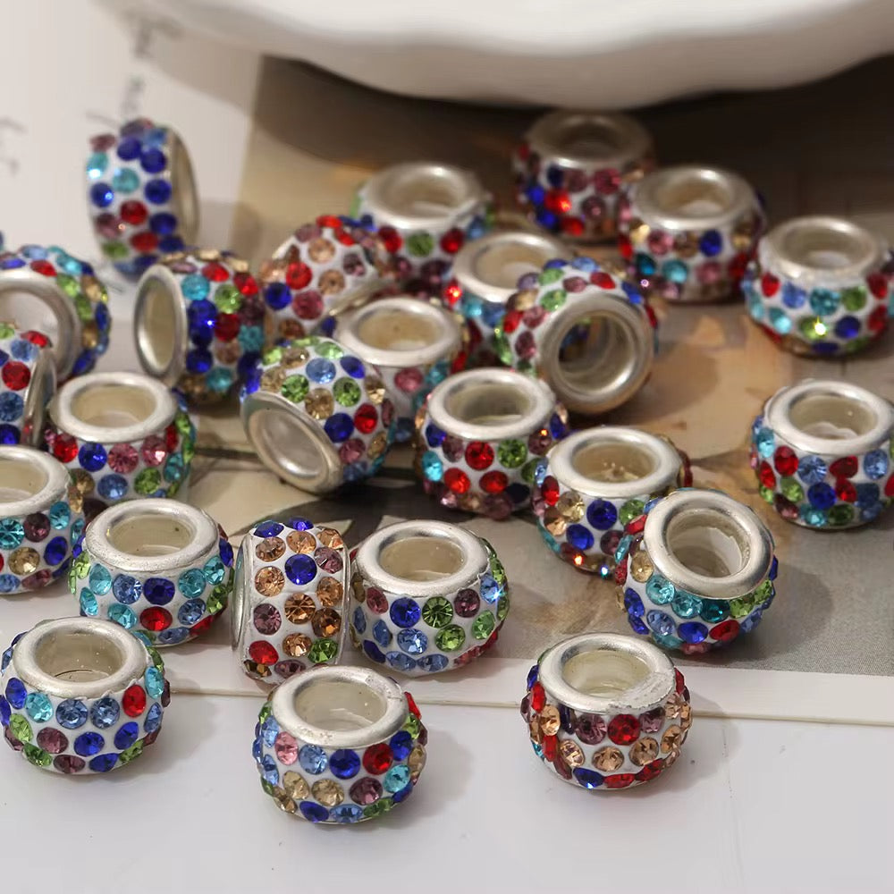 White multicolor rhinestone spacer-S3 Main image