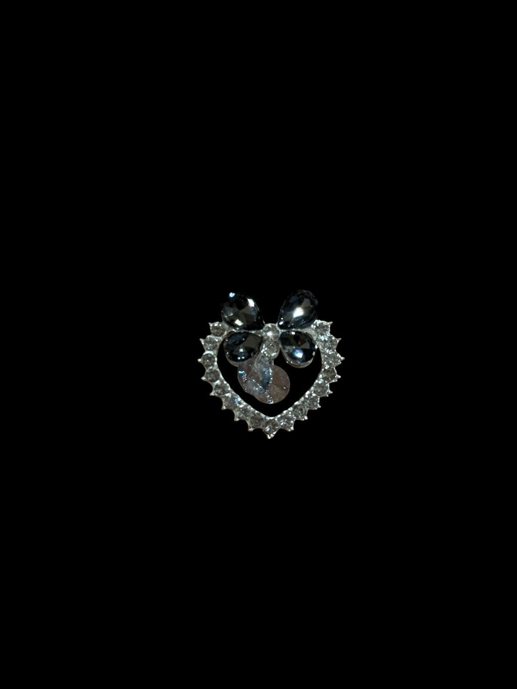 28mm  Alloy Rhinestone Heart Beads