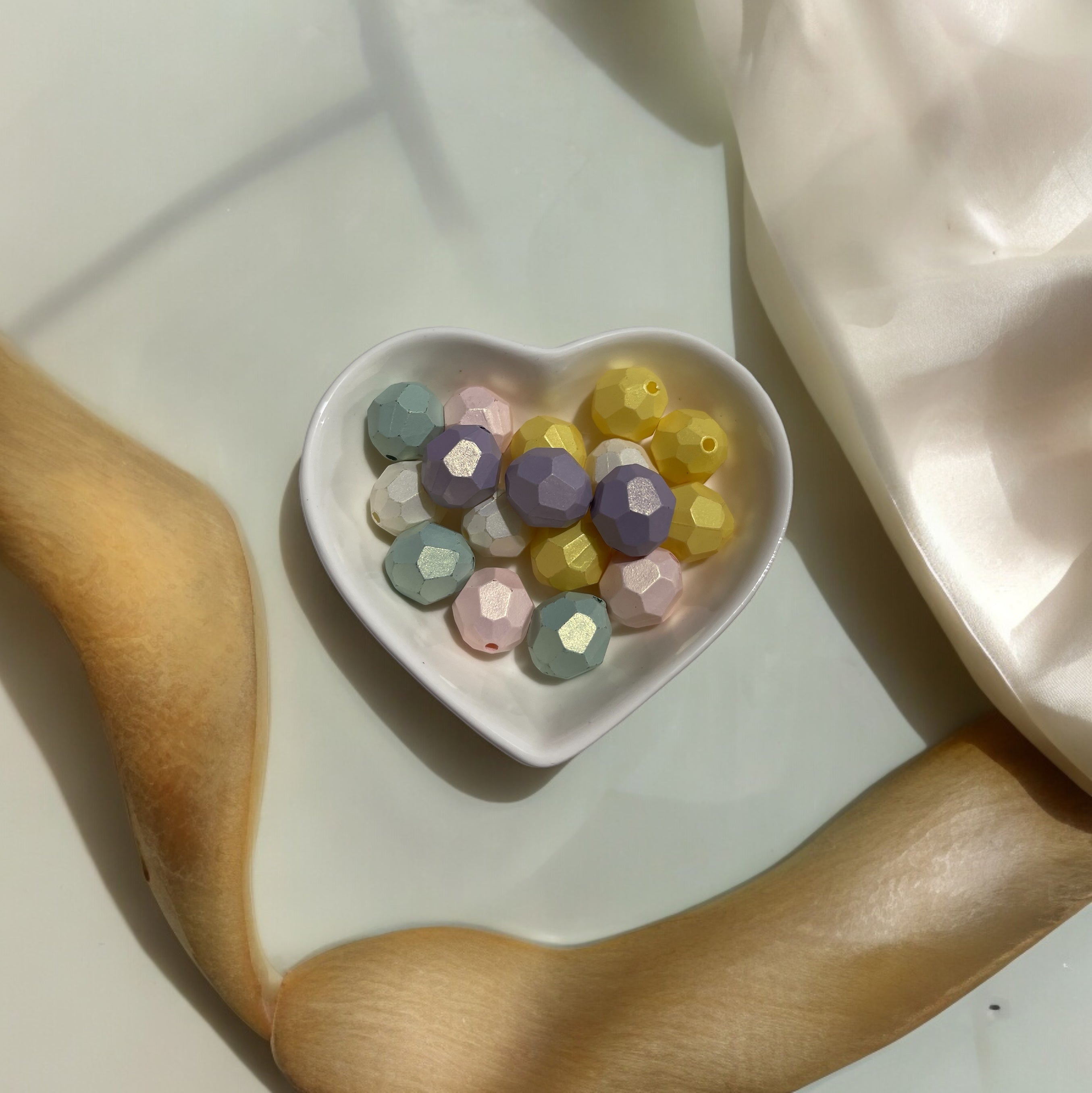 14mm Pastel Geometric Beads Mix Secondary image