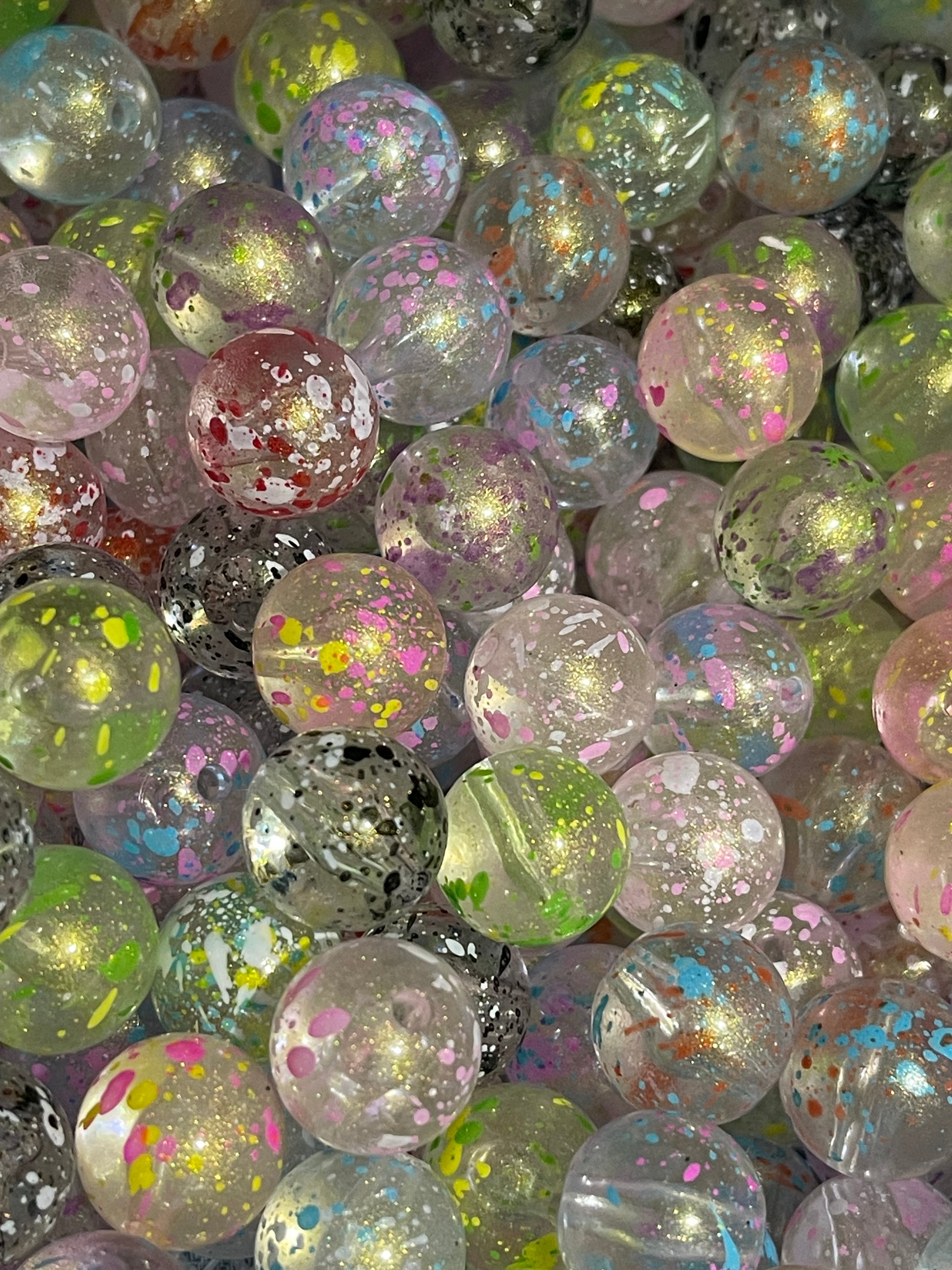 16mm Golden Color Splatter Beads Mix-E15 Main image