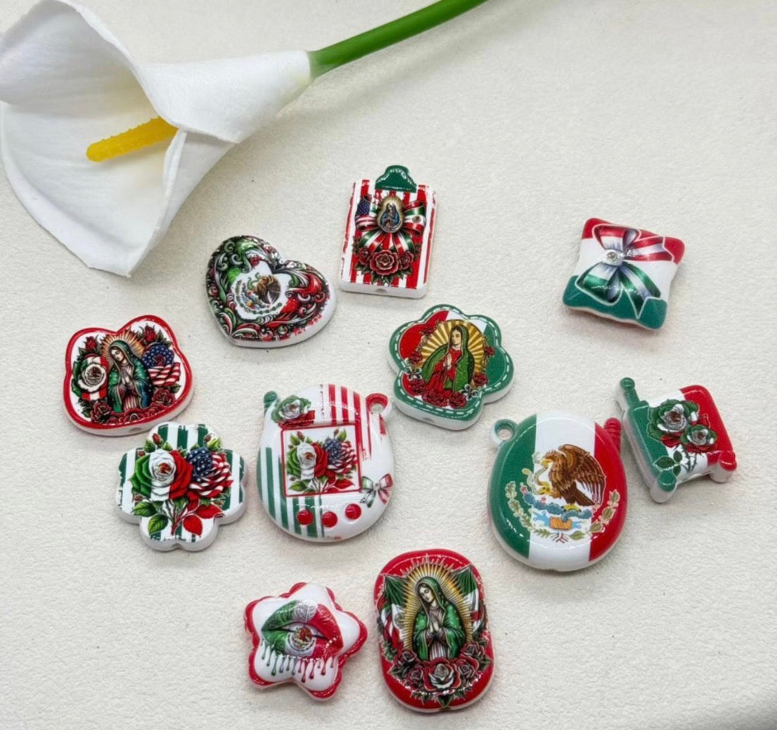 Mexico Icons Acrylic Shaped Beads