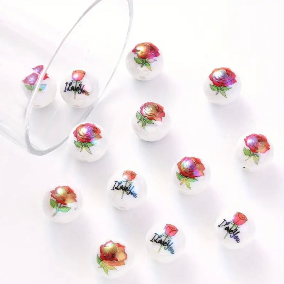 16mm I Love You Roses AB Beads Mix-C12 Main image