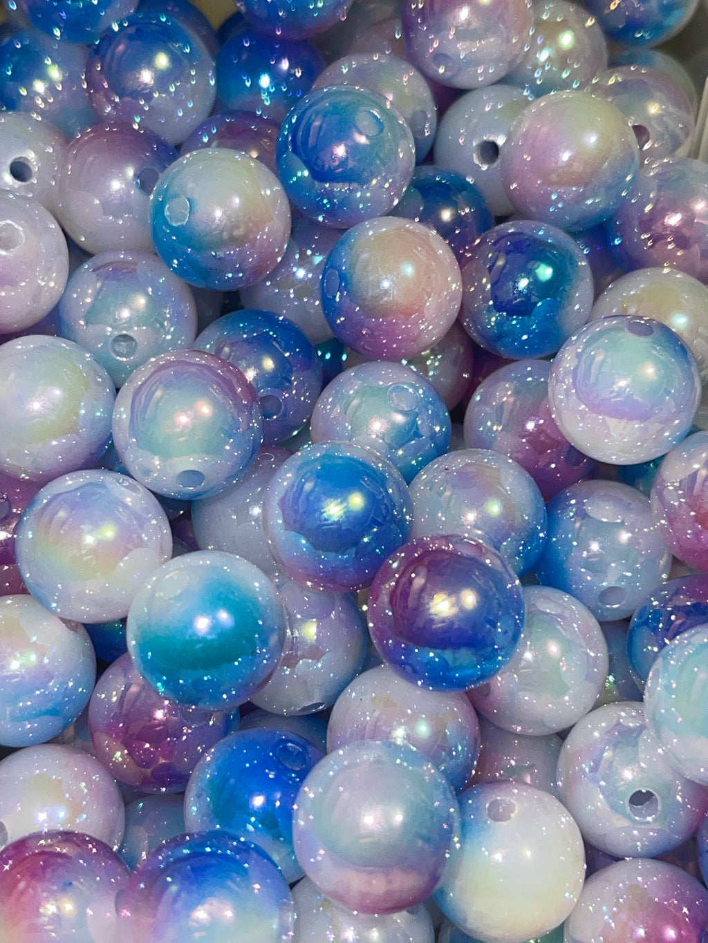 16mm Glossy Ombre Color Acrylic Beads With UV Finish (Mix & Single Colors)
