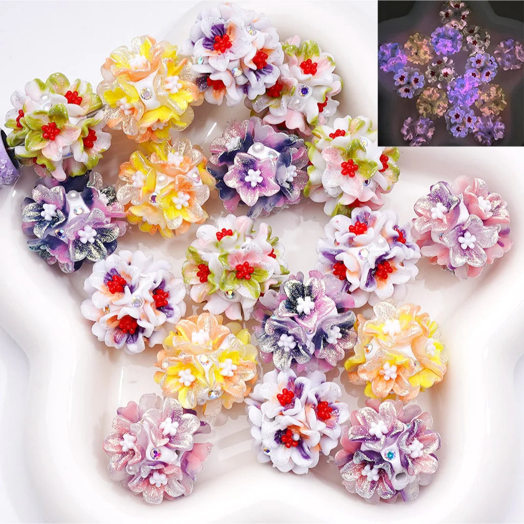 23mm Luminous Bicolor Tulip Beads (5pcs) Main image