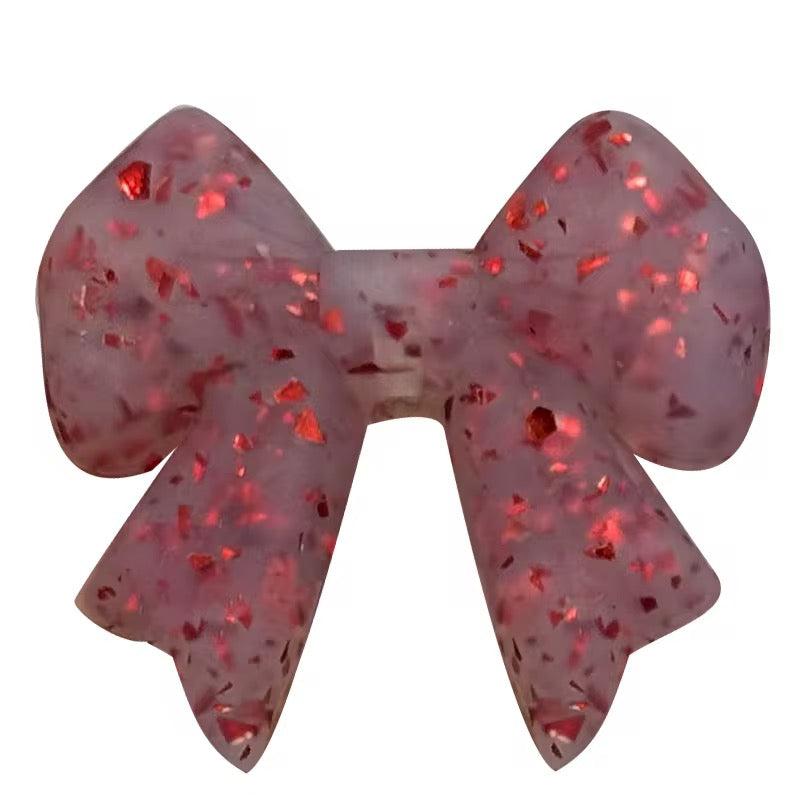 Glitter Bow Silicone Focal