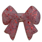 Glitter Bow Silicone Focal