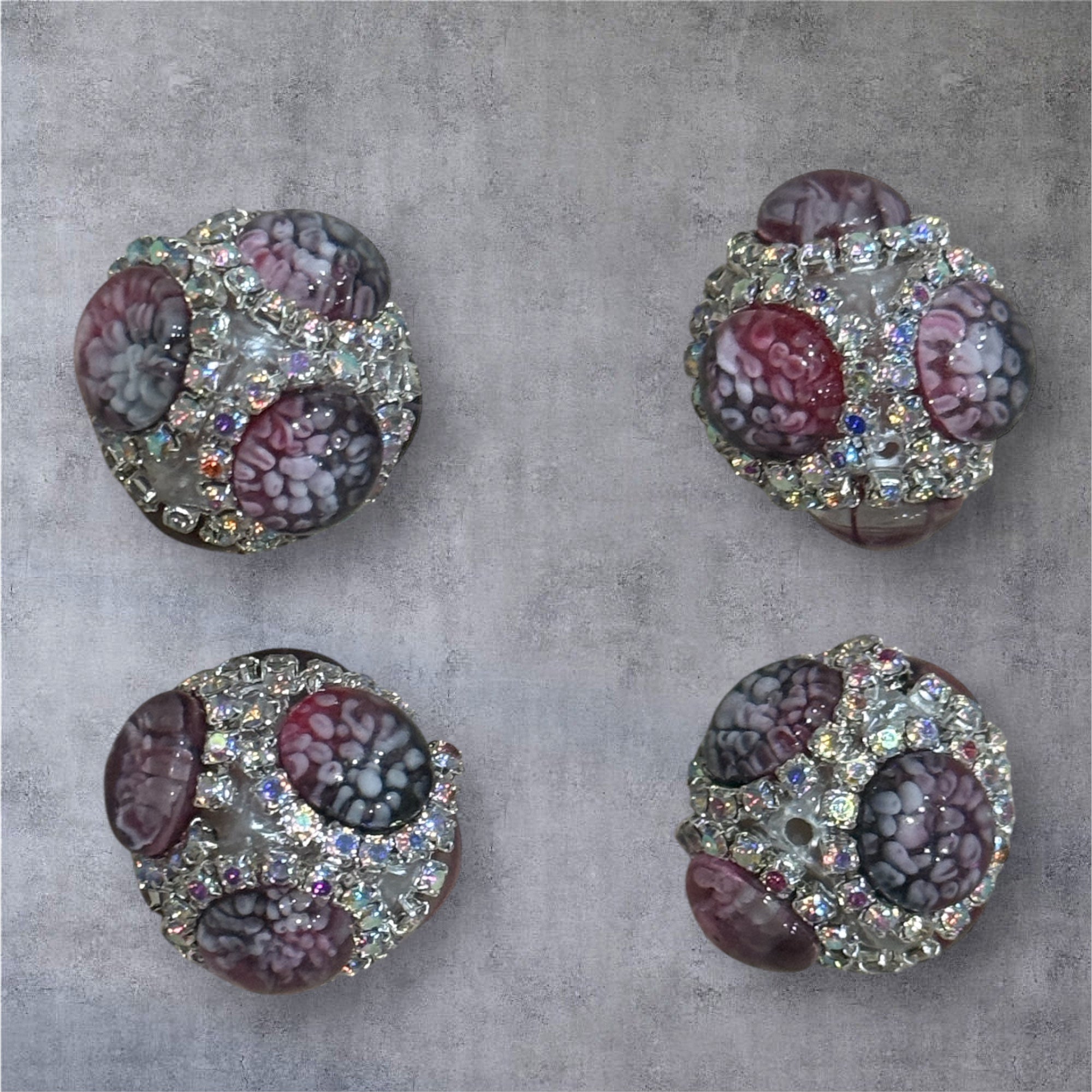 21mm Rhinestone w Gradient Cristal Beads
