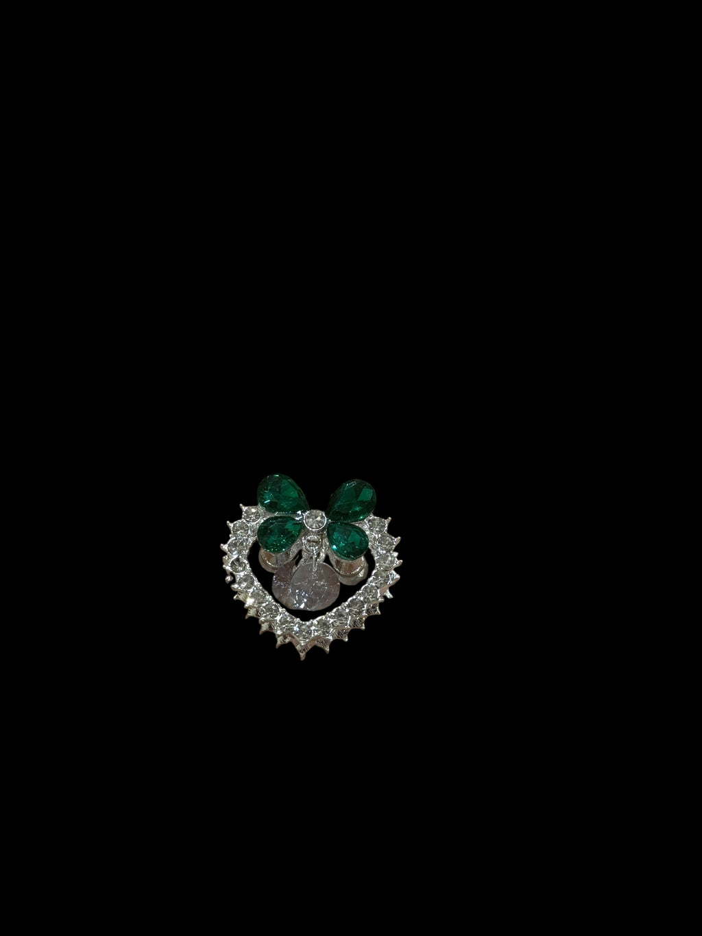 28mm  Alloy Rhinestone Heart Beads