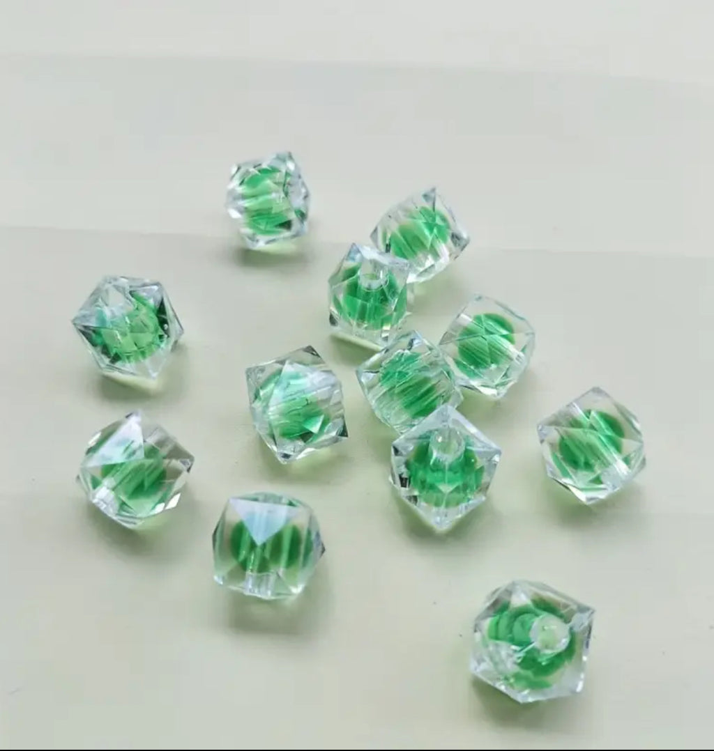 8mm Double Layer Hexagon Small Acrylic (Single Colors)
