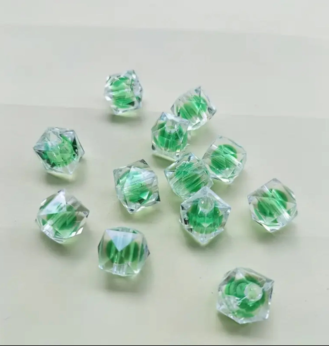 8mm Double Layer Hexagon Small Acrylic (Single Colors)