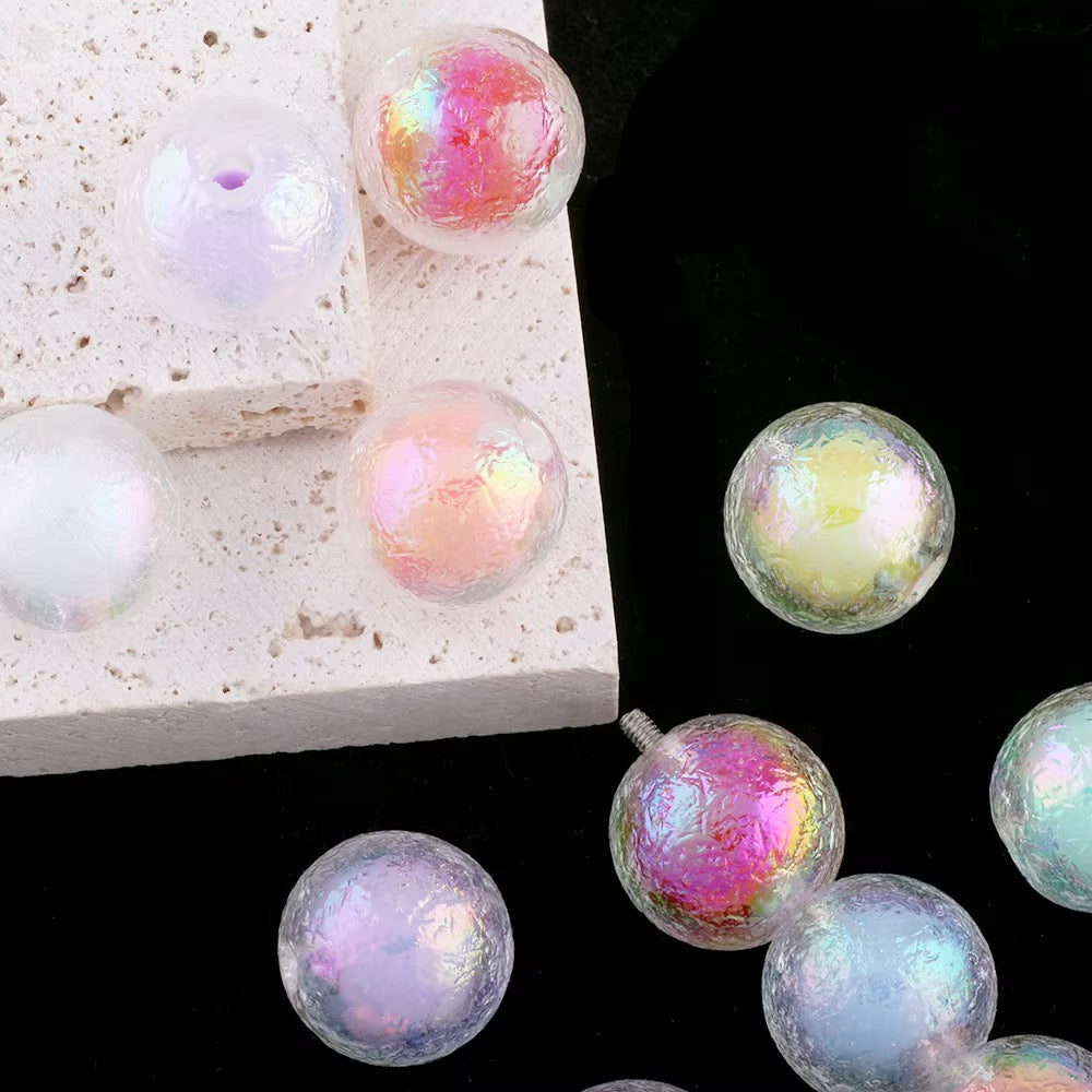 16mm Rough Face Double Layered Autora Beads Mix-N19