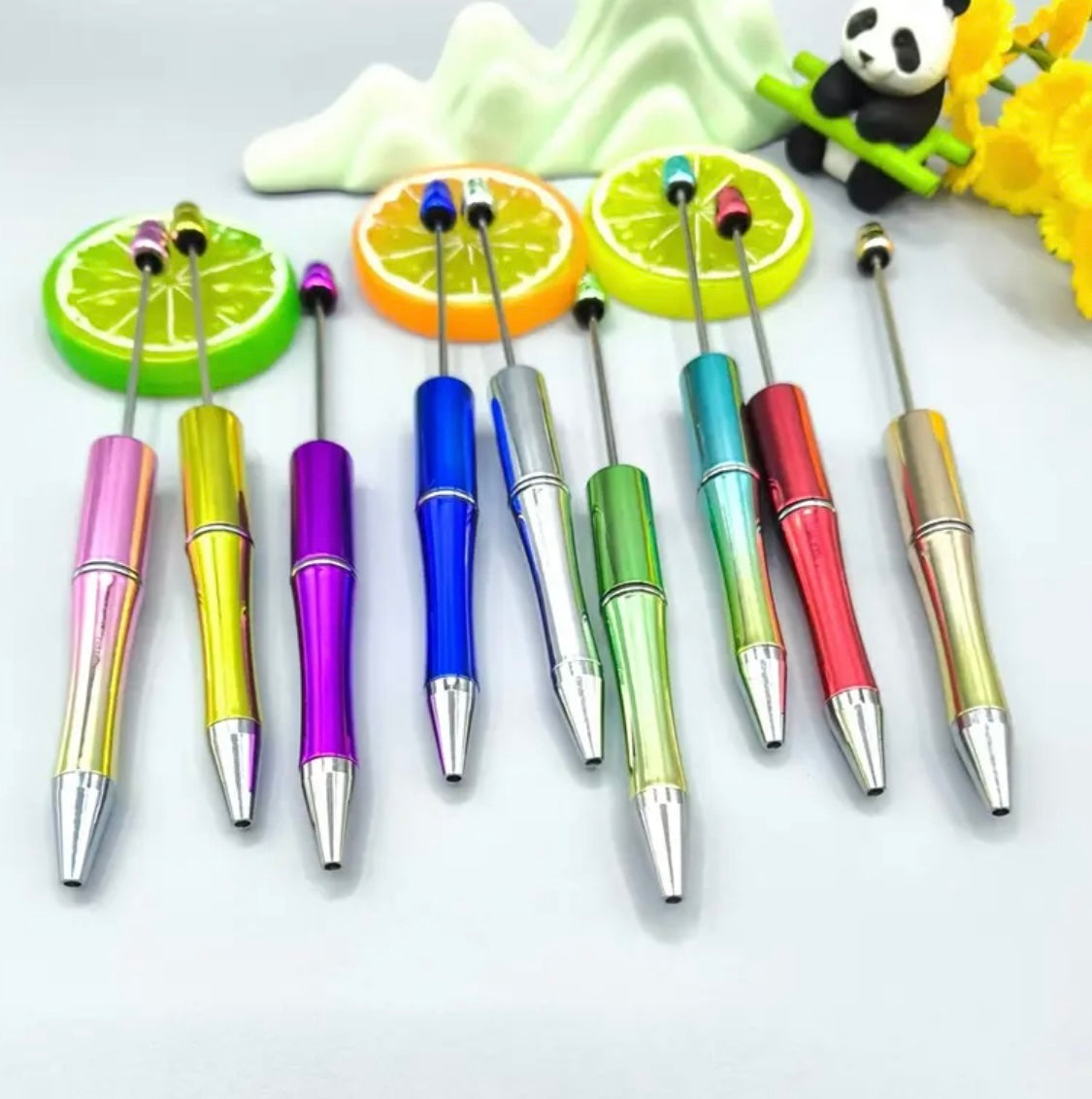 Metalic Electroplated Beadable Pens Secondary image