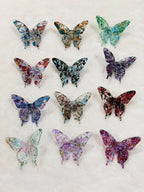Water Paint Art Clear Butterfly Focal Bead Clear Mix (10Pcs)