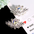 Rhinestone Metal Alloy Heart and Wings-U10