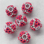 19mm Crowned Flower & Rhinestone Beads
