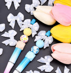 Glitter Bow Silicone Focal
