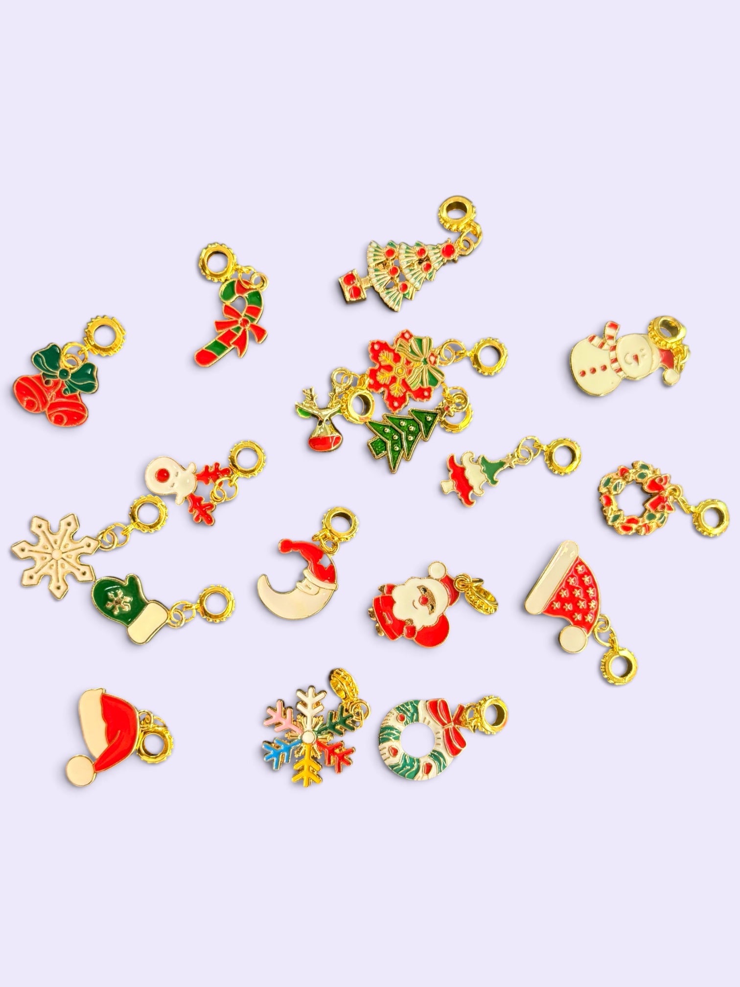 Christmas Mix Bail Beads Dangles (10pcs)