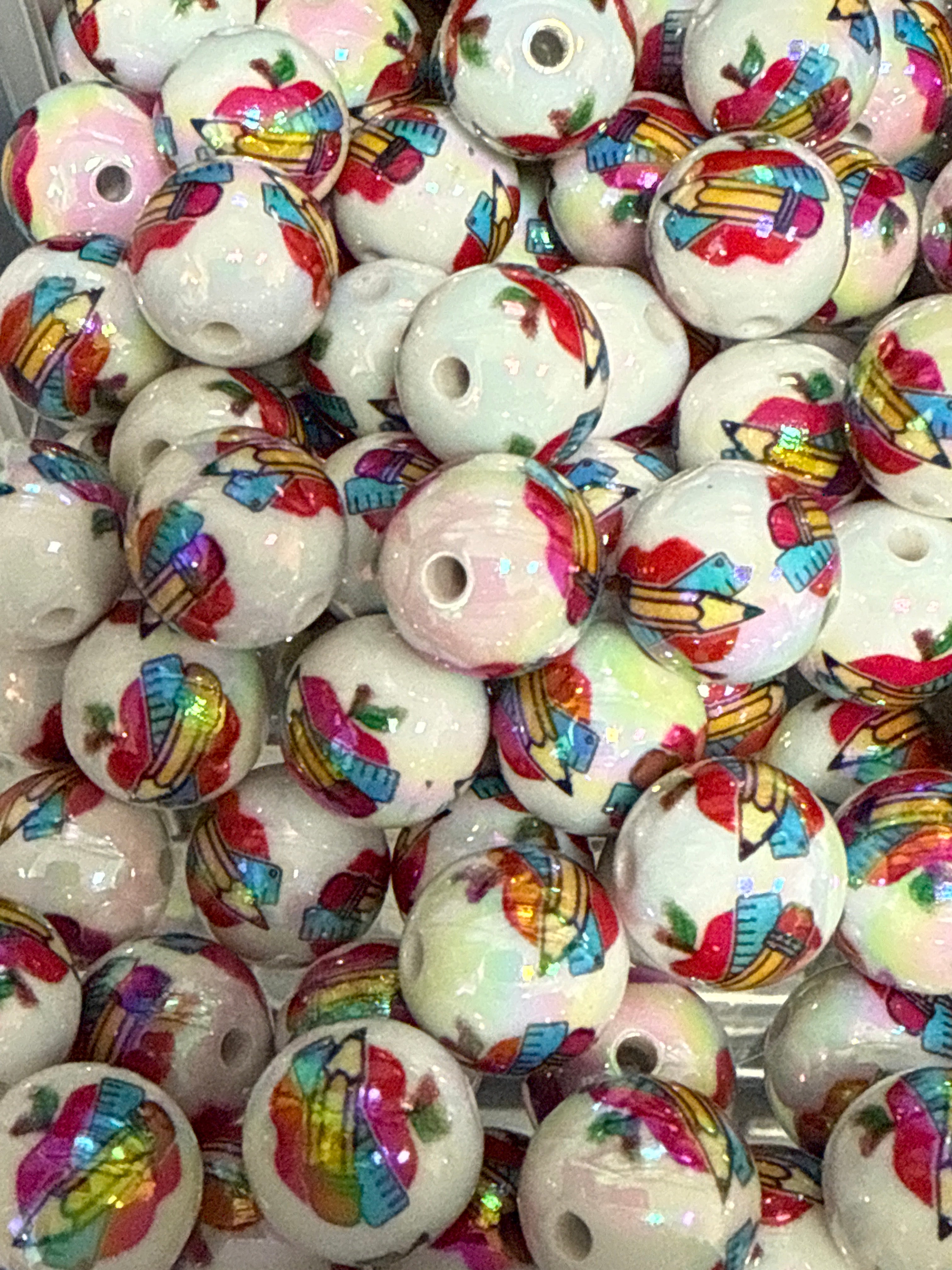 16mm Back to School Beads -B11 Secondary image