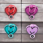 Heart-Shaped Stethoscope Silicone Focal Beads