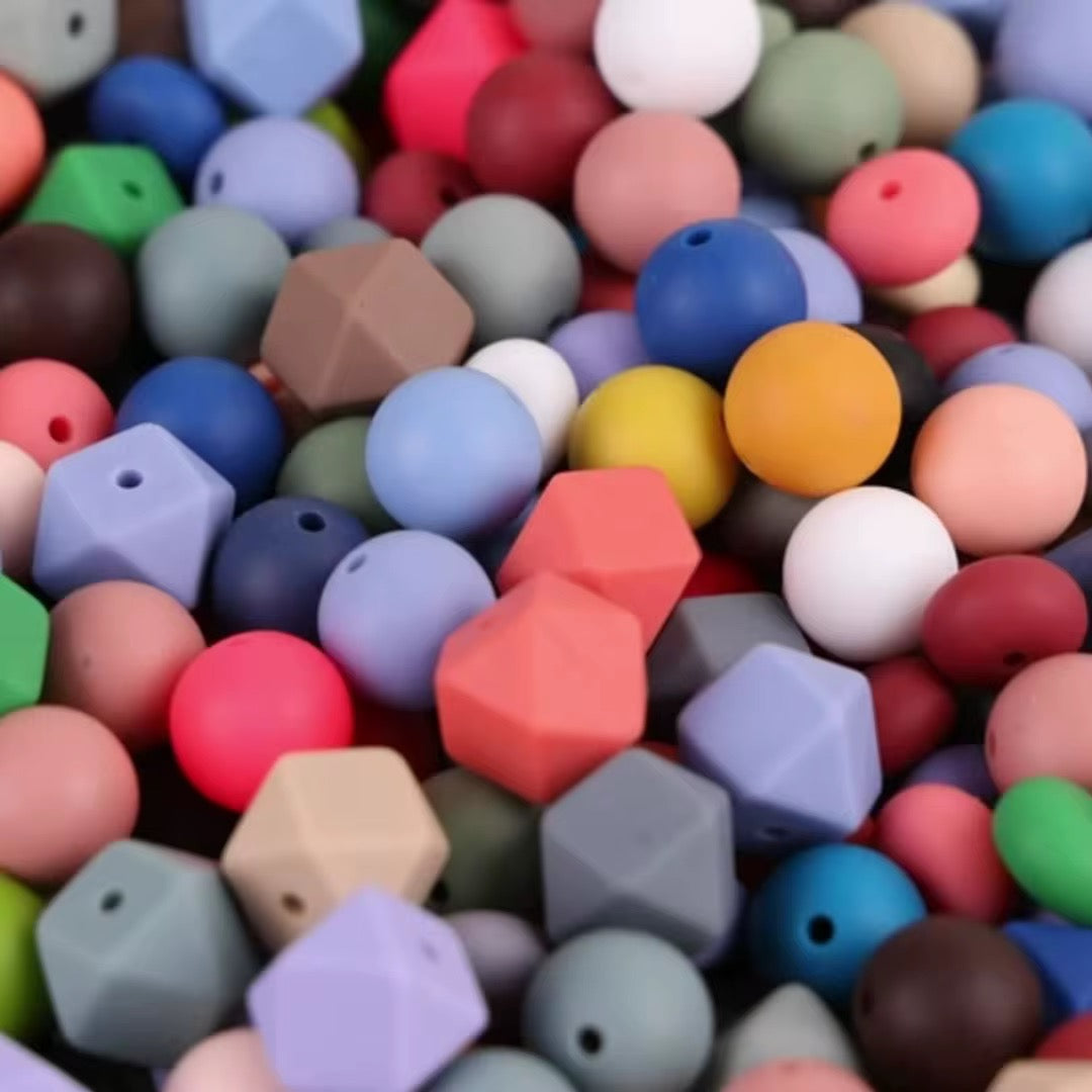 14mm Silicone Hexagon Bead Mix-J11