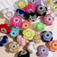20mm  Flocked Heart and Rhinestone Fancy Beads (5pcs)