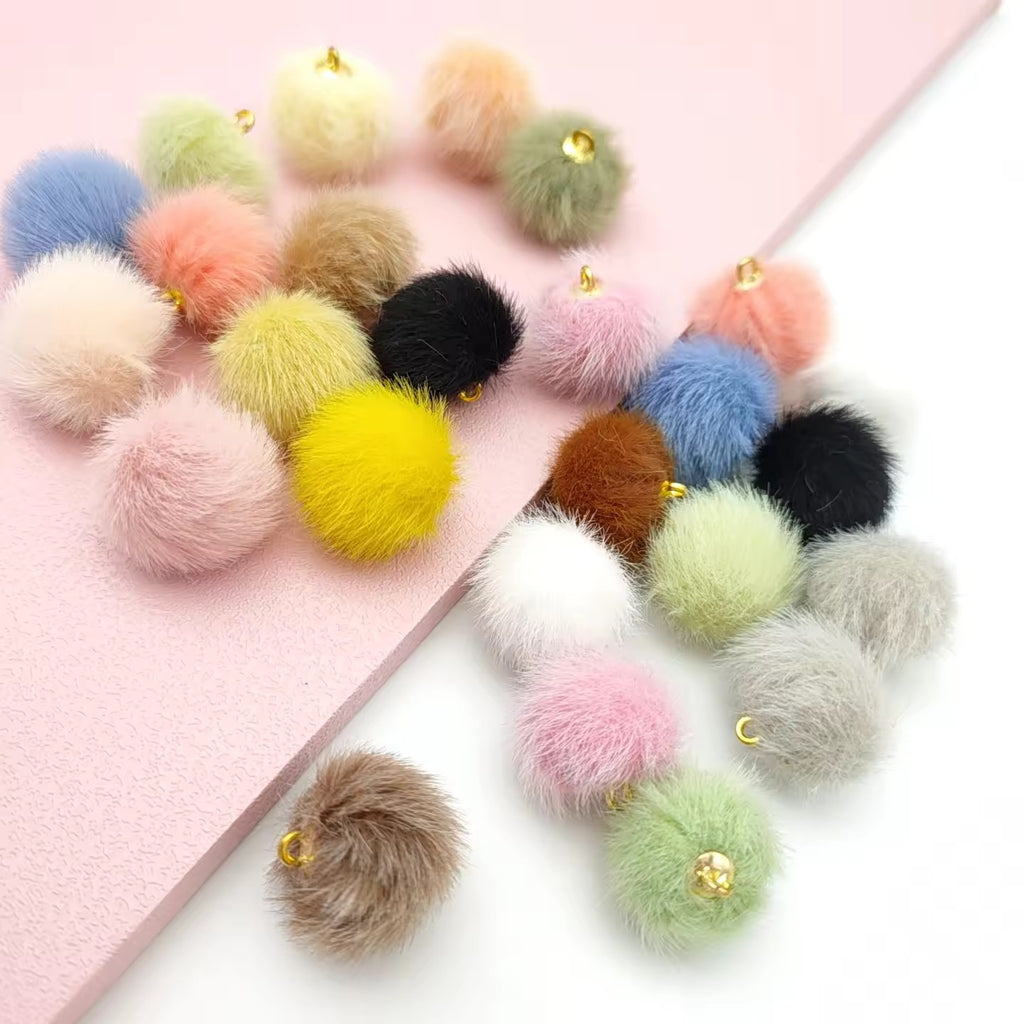 16mm Fuzzy Pendant Beads Mix-K10
