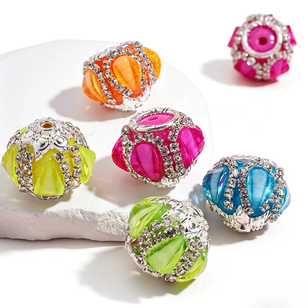 20mm Neon Waterdrop Rhinestone Fancy Beads (5pcs)-T9