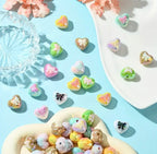 Bow Solid Color Heart Beads-R16