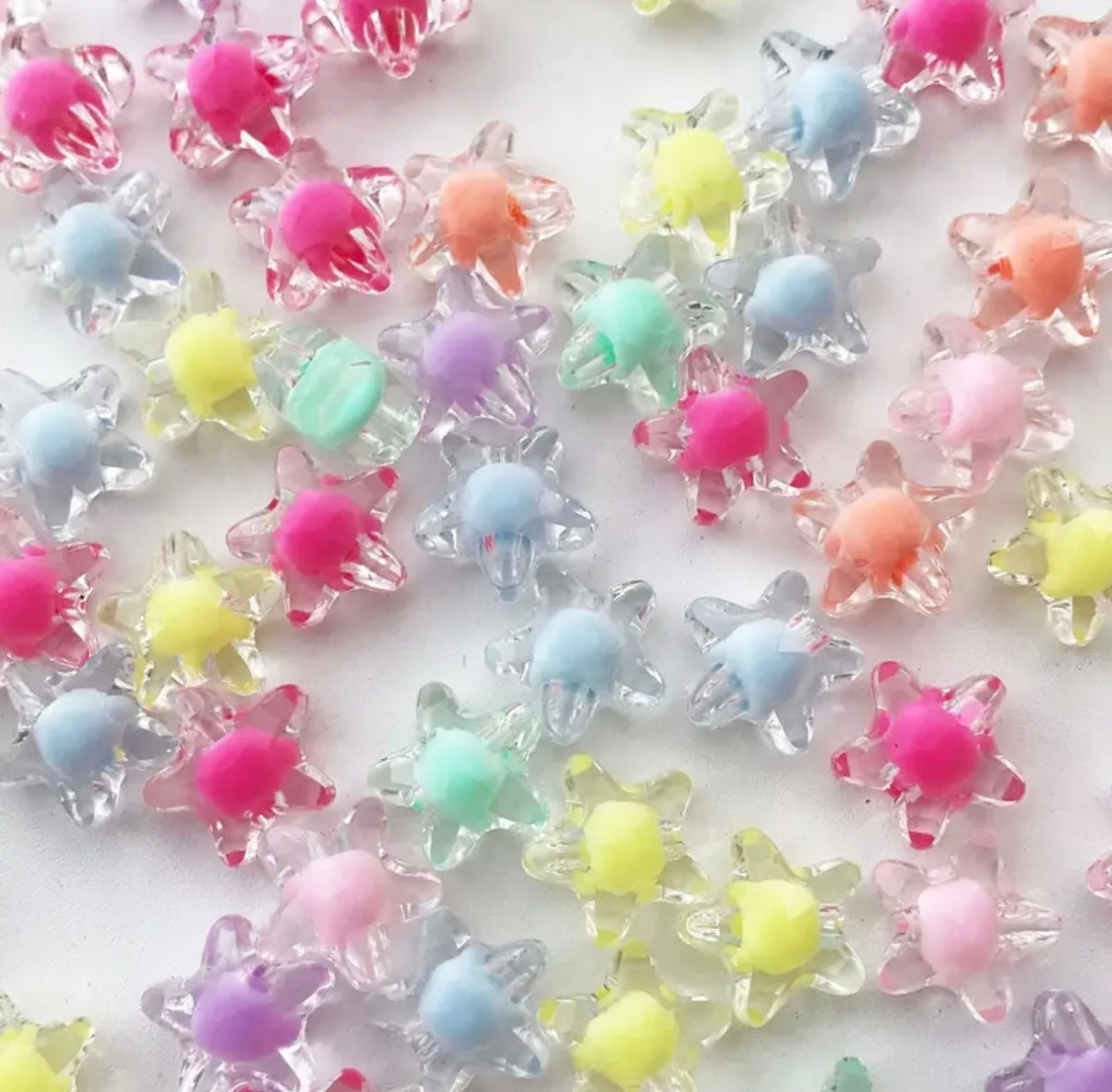 15mm Clear Double Layered Star Bead Mix Main image