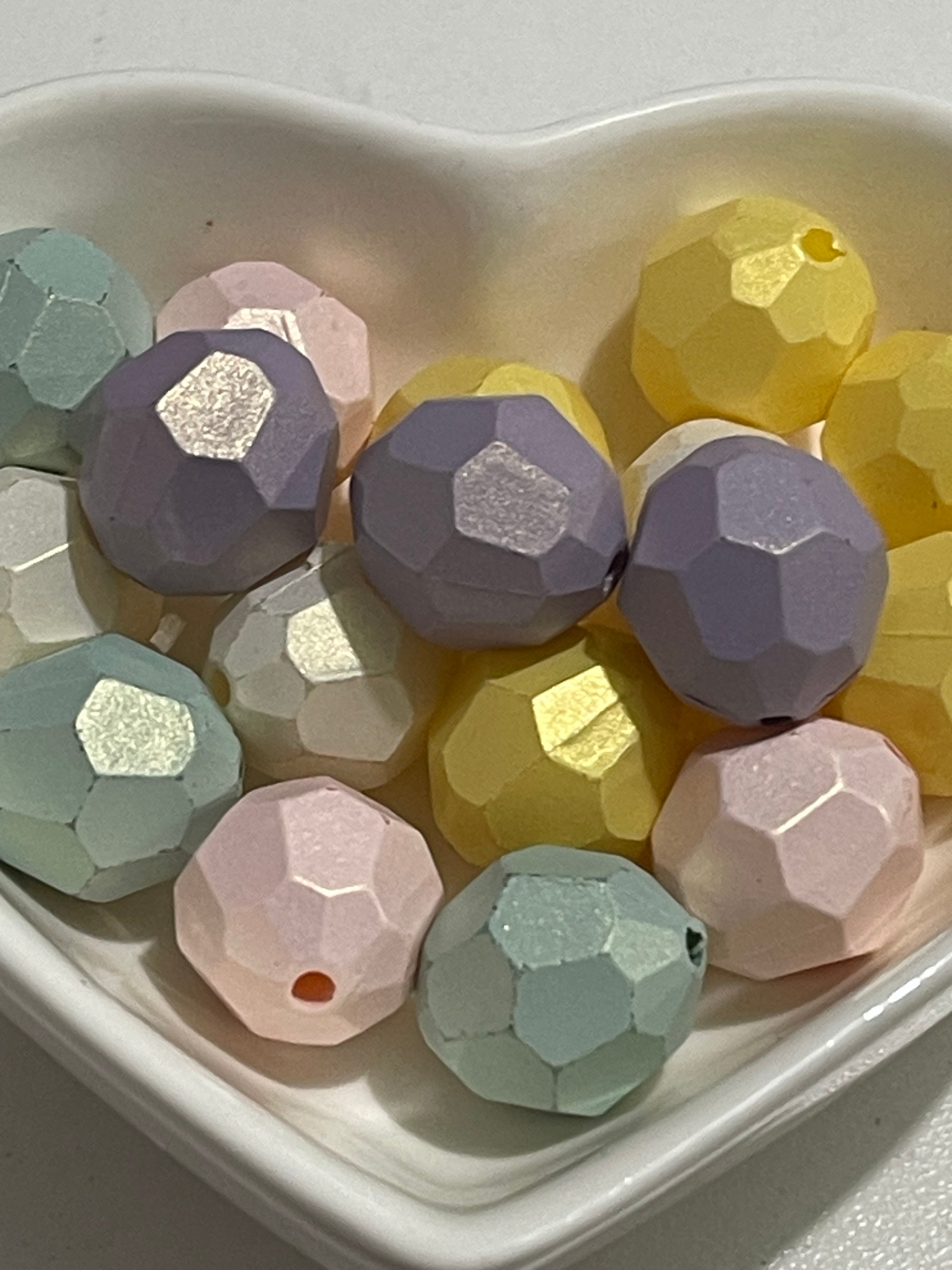 14mm Pastel Geometric Beads Mix Main image