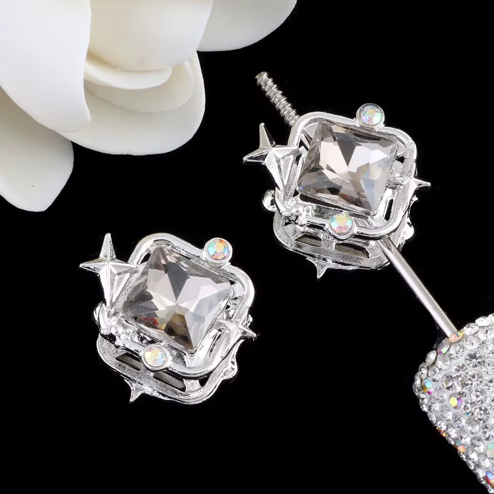 16mm Diamond Star Metal Rhinestone Beads