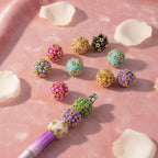 20mm Gold Flowers Fancy Beads (5pcs)