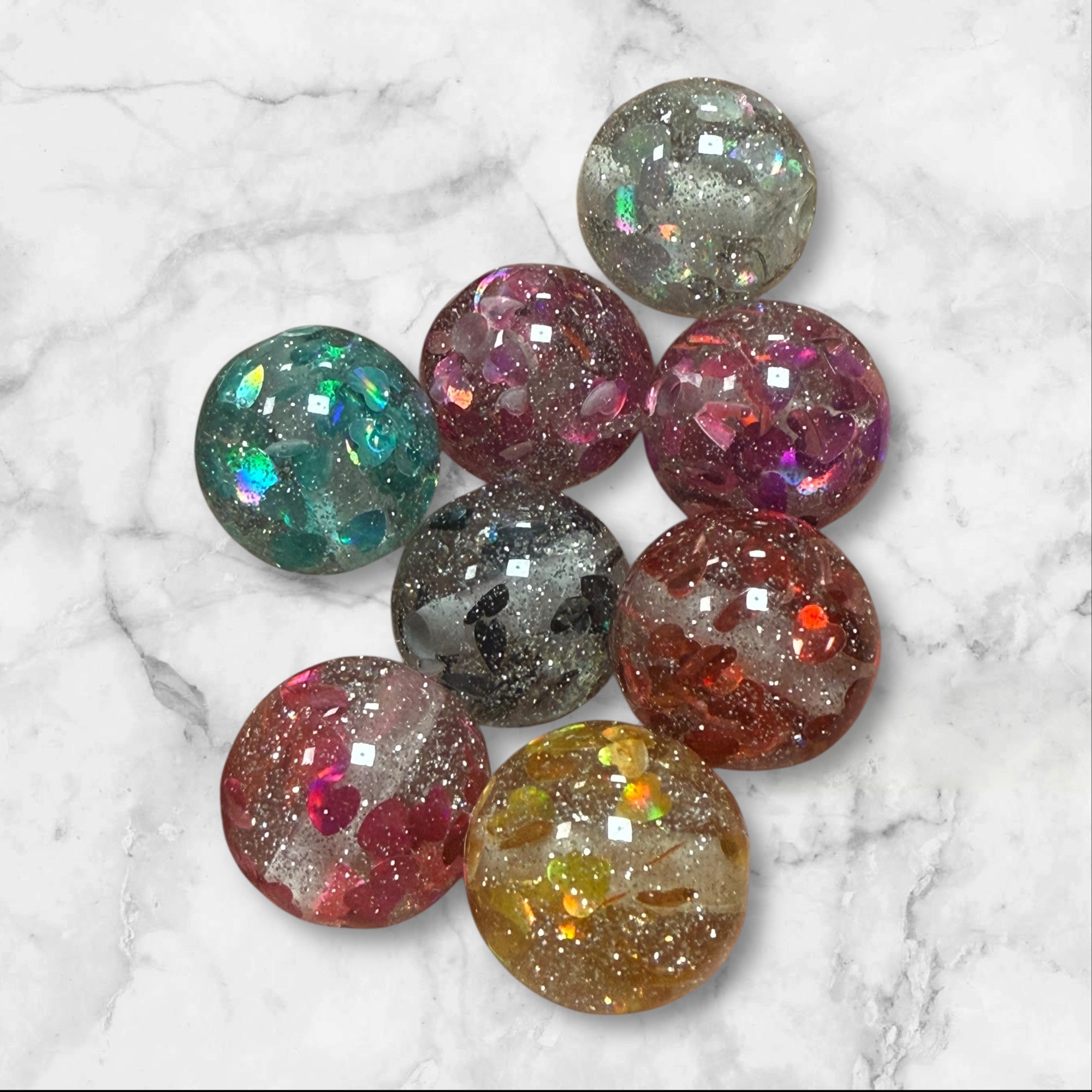 16mm High Glitter With Glitter Hearts Bead Mix-G16 Main image