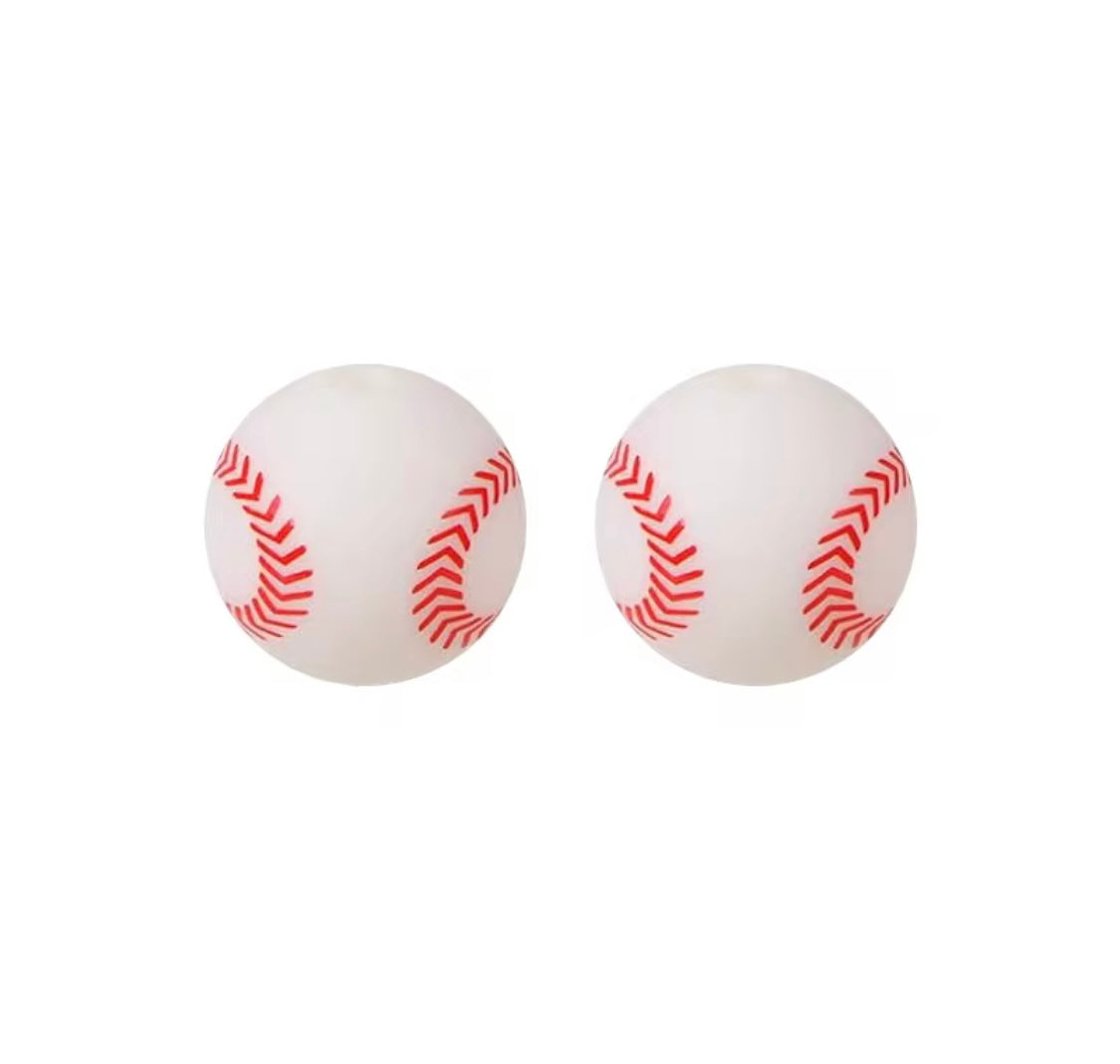 15mm Baseball Silicone Bead Secondary image