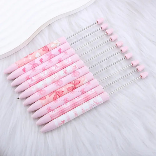 Pink Bows Beadable Pens