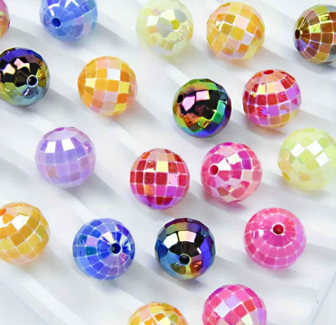 16mm Solid Color Disco Beads Mix-I7