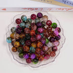 8mm Transparent Colored Animal Print Beads