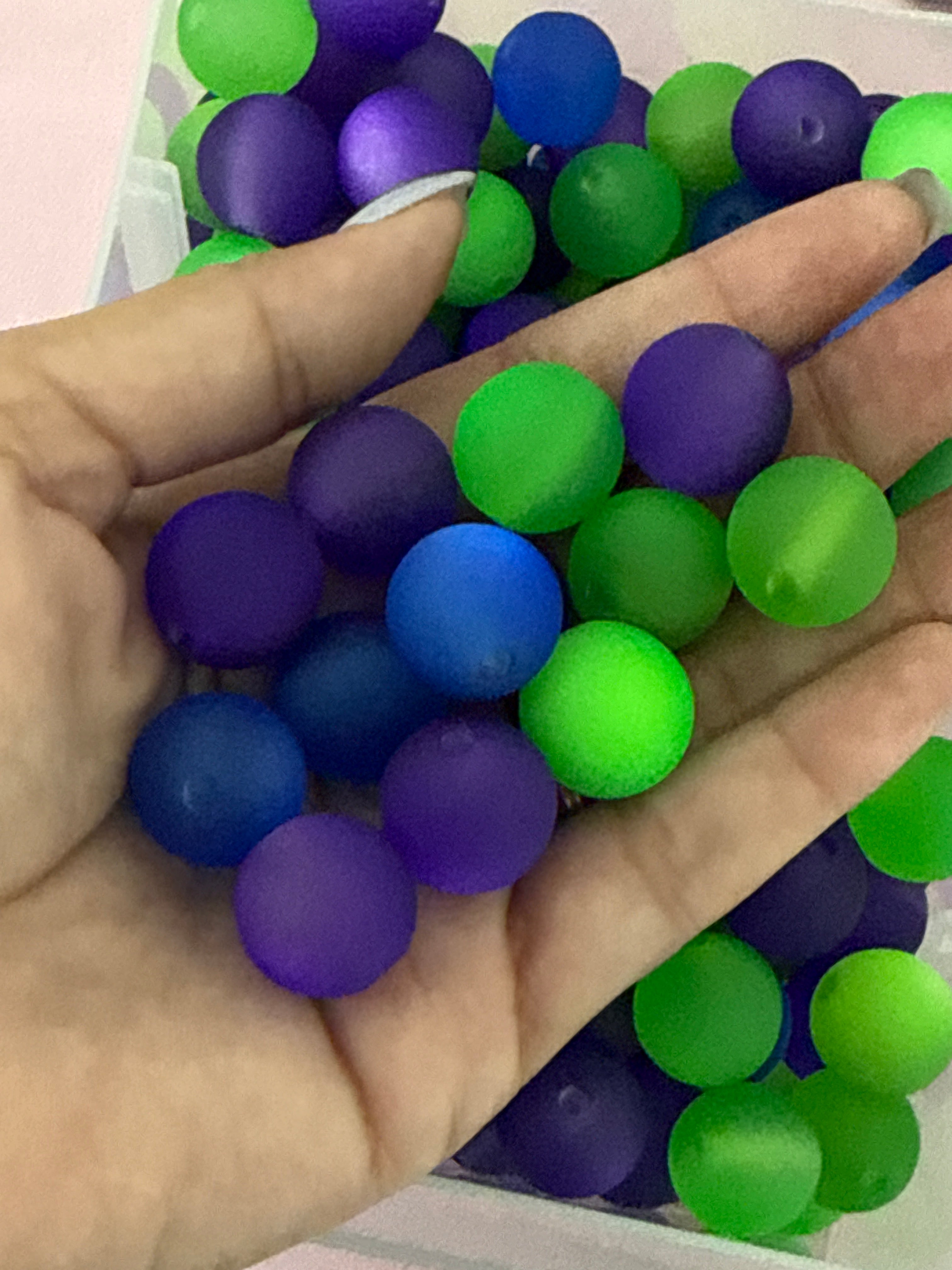 16mm Frosted Cat Eye Peacock Colors-B1 Secondary image