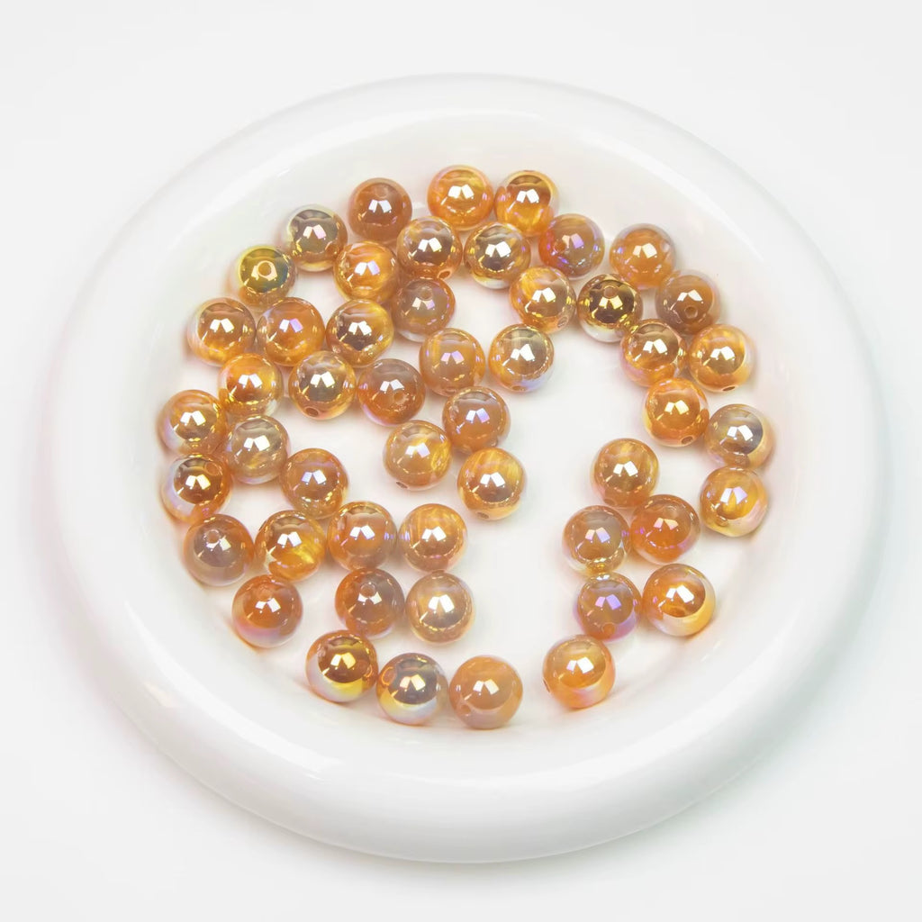 16mm Lavaflow Bicolor UV Beads Peach/Gold-O21