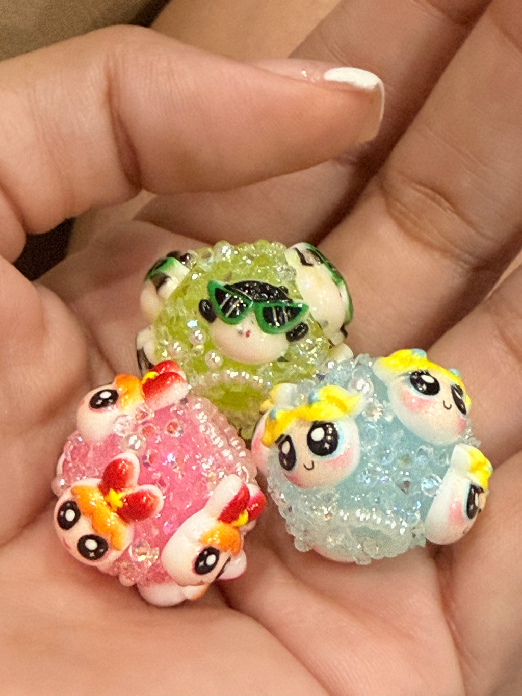 18mm  Power Puff Girls Fancy Beads (5pcs)